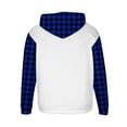 thumbnail image 5 of Momasggi Mens Big and Tall Hoodies Fall Winter Fleece Lined Pullover Tops Plaid Color Block Sweatshirt Drawstring Long Sleeve Hooded Sweatshirts Oversized Hoodie with Pockets Blue M, 5 of 6