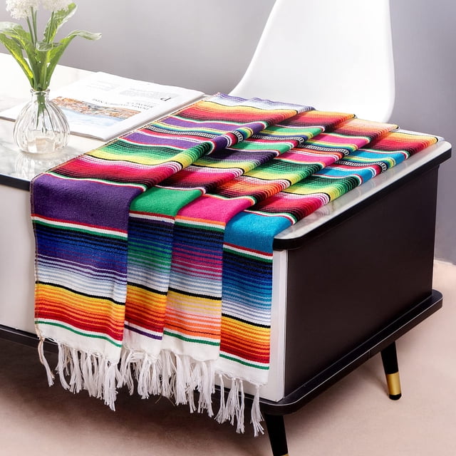 Camino de mesa Airooglee Mexican Serape, paquete de 4 unidades, 35 x 213 cm