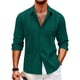 thumbnail image 1 of Camisa de rayas para hombre con solapa, informal, de calle, de manga larga, con estampado de botones, ropa deportiva, diseño de botones de moda, 1 of 6