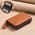 thumbnail image 1 of Estuche para tarjetas de cuero suave, sencillo, de gran capacidad, para múltiples tarjetas, para hombre, delgado, antirrobo, a la moda, 1 of 6
