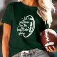 thumbnail image 2 of TSADFHJI Hauts de Noël pour Femmes Mode Décontractée Imprimé Rugby Col Rond T-Shirt Manches Courtes TTG Vert, 2 of 6