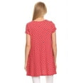 thumbnail image 4 of Women's Short Sleeve Polka Dot Round Neck Casual Pockets Blouse Top, 4 of 5