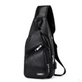 thumbnail image 4 of Men Leather Chest Sling Packs Shoulder Cross Body Bag Packs Satchel Packs Purse, 4 of 5