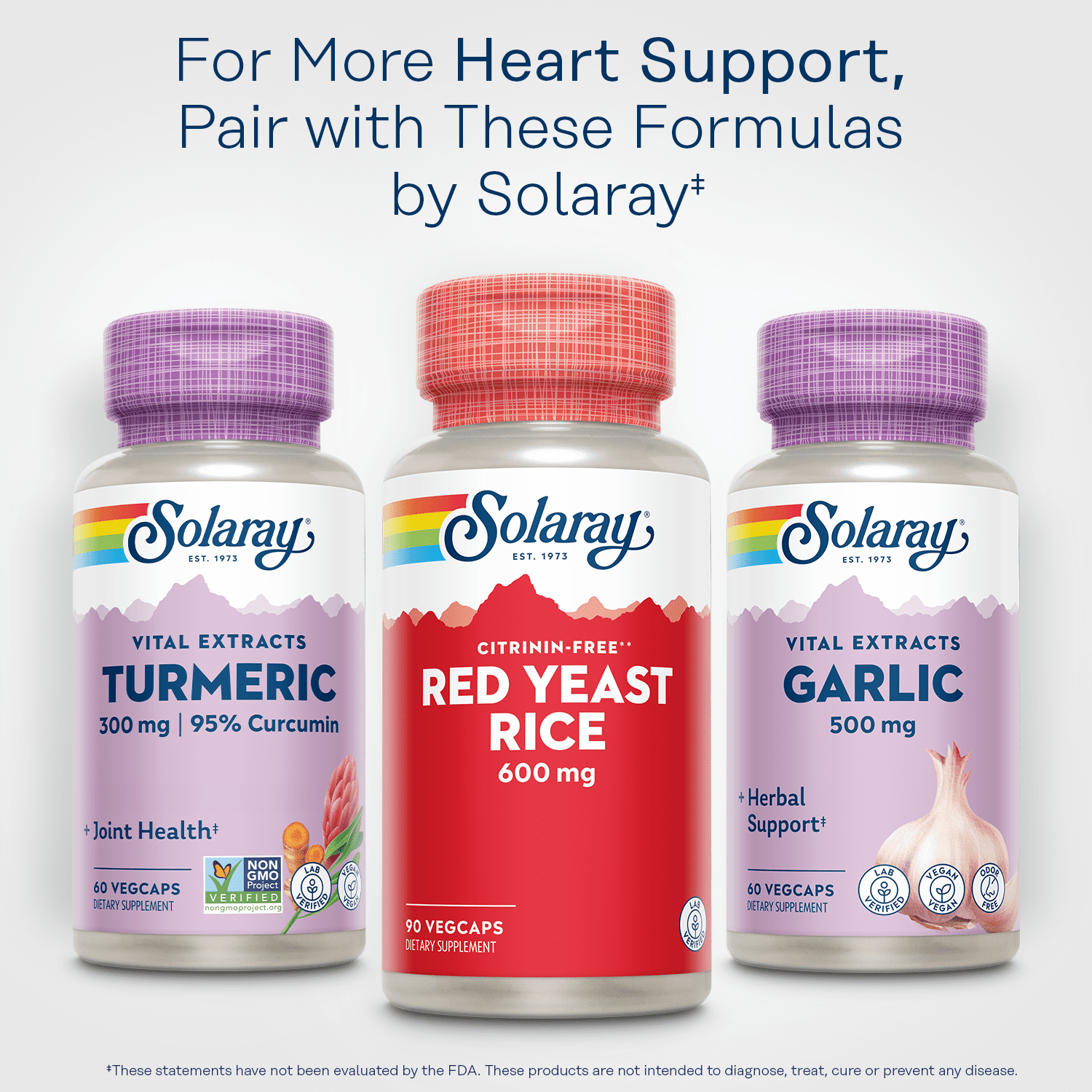 Solaray Red Yeast Rice, Healthy Heart & Cardiovascular Support, Non-Irradiated & Citrinin-Free