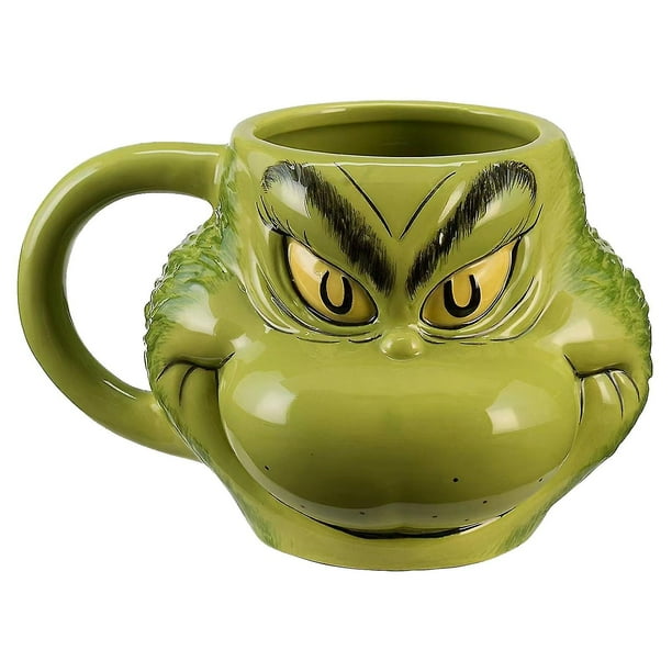 Taza de café de cerámica esculpida del Dr. Seuss Grinch, recuerdo coleccionable y maravillosa taza de café