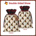 thumbnail image 2 of Cauagu Art cute koala Print Christmas Linen Gift Bag,Christmas Goody Gift Bags with Plaid Drawstrings Xmas Presents Bags Holiday with Gift Tag Cards-Black, 2 of 8