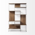 thumbnail image 2 of HomeRoots 380386 Wood & Metal Frame 6 Shelf Shelving Unit, Brown & Silver, 2 of 3