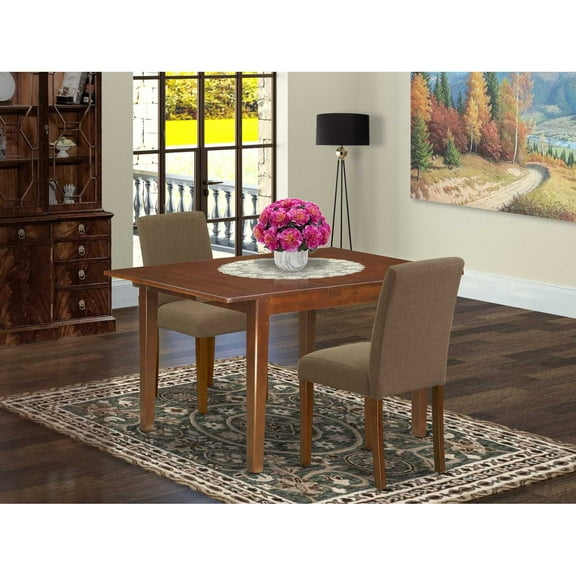 East West Furniture Dining Room Set Mahogany, MLAB3-MAH-18