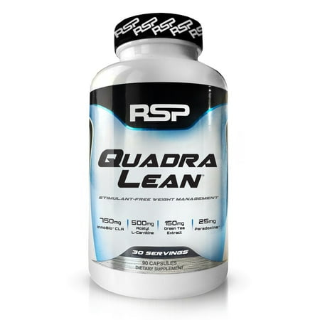 RSP Nutrition QuadraLean Stimulant Free Fat Burner for Men & Women, Weight Loss, Appetite Suppressant, 90 (Best Fat Burner For Men Over 50)