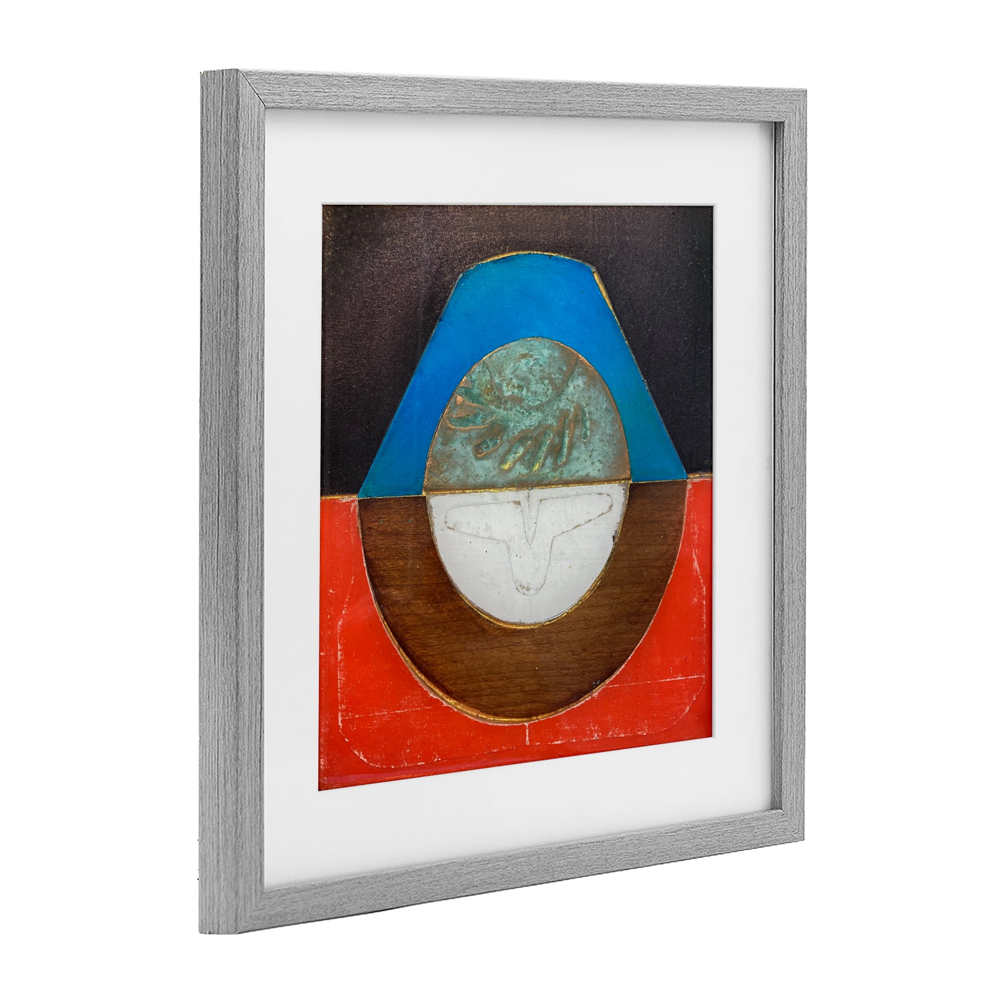 Stupell Industries Round Rustic Symmetry Gray Framed Print Under Glass, design by Matthew Finger