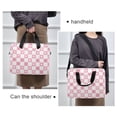 thumbnail image 6 of FORMRS 16" Laptop Bag Carrying Sleeve Case with Handle Travel Shoulder Briefcase, Pink Checkered Heart, 6 of 8