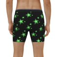 thumbnail image 2 of Men's Boxer Briefs, Green shining stars black cool Soft and Breathable Mens Underwear Boxer Briefs With Widen Waist, 2 of 5