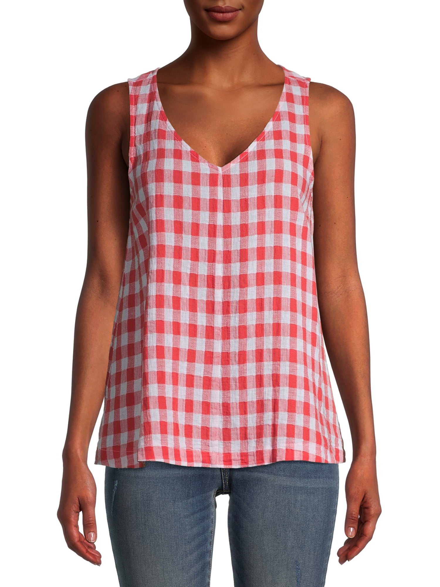 Time and tru women s woven tank top walmart