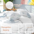 thumbnail image 2 of 3 Piece Coastal Duvet Cover Set Queen Size,Microfiber Comforter/Quilt Cover with Corner Ties and 2 Pillowcases,Turquoise Blue Turtle Starfish Coral Jellyfish All Season Bedding with Zipper Closure, 2 of 8
