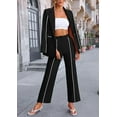 thumbnail image 5 of PRETTYGARDEN Women's Fall Spring 2 Piece Blazer Outfits Business Casual Oversized Jacket Wide Leg Work Pants Dressy Suit Set, 5 of 7