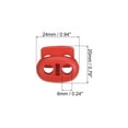 thumbnail image 2 of 0.8x0.9" Cord Locks Double Hole Spring End Toggle Stopper, Red, 30 Pack, 2 of 5