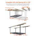 thumbnail image 4 of 3 x 6ft Heavy Duty Overhead Garage Storage Rack, 22'' to 40" Ceiling Drop-Down Height Adjustable Storage Racks, 450 LBS Weight Capacity, 72" L x 36" W x 40" H, 4 of 9