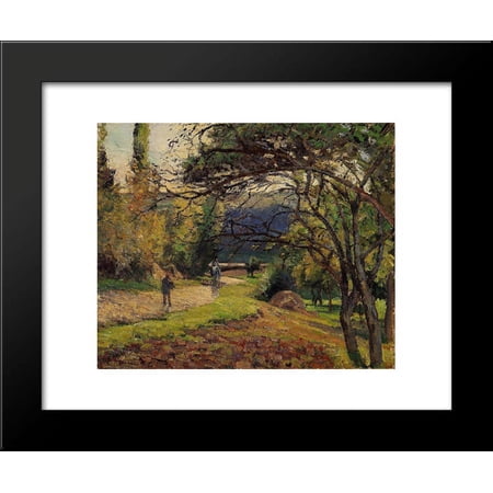 The Little Bridge, Pontoise 20x24 Framed Art Print by Pissarro, Camille