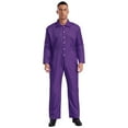 thumbnail image 2 of TiaoBug Combinaison une Pièce Hommes Unisexe à Manches Longues Uniforme Salopette Violet m, 2 of 6