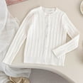 thumbnail image 2 of KyCheLot Girls' Knitted Cardigan Crew Neck Long Sleeve Button down Schoolwear Lightweight Comfy Soft Sweaters, 2 of 5