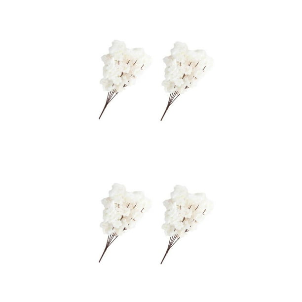 Ramo de ramas de seda de flor de cerezo artificial Injueey 2 piezas Blanco