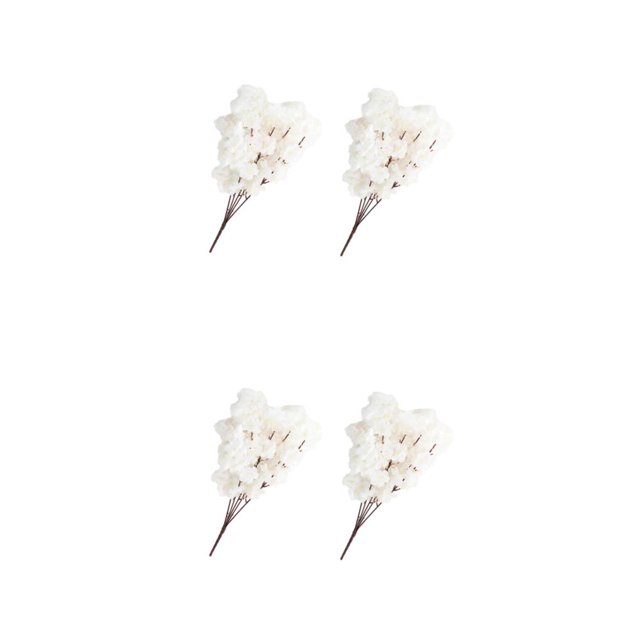 Ramo de ramas de seda de flor de cerezo artificial Injueey 2 piezas Blanco