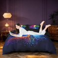 thumbnail image 3 of Homewish Rainbow Tree of Life Bedding, Dreamy Galaxy Duvet Cover Full, Black Reversible 3 Pieces, 1 Duvet Cover and 2 Pillowcases, 3 of 6