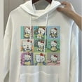 thumbnail image 4 of Chandail à Capuchon Anime Femme Hello Kitty en Coton Printemps Automne Section Fine Ample Imprimé Amour Mode Chandail à Capuchon Filles Grand Ourlet, 4 of 5