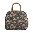 thumbnail image 2 of Womens DarkBrown Cartoon Dinosaurs Forest Pattern Lunch Box for Work,Insulated Lunch Bag for Women,Loncheras Para Mujer,Leakproof Adult Lunch Bag for Work,Beach,Travel,Picnic,Camping, 2 of 7