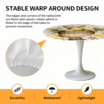 thumbnail image 6 of Barrel Lemon Elastic Fitted Round Table Cover White Flowers Leaf Waterproof Outdoor Tablecloth for Holiday Party, Picnic, Patio & Dining Fits Tables Up to 45"-54", 6 of 8