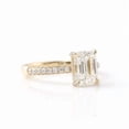 thumbnail image 4 of solitaire jewels Art Deco 3CT Emerald Moissanite Hidden Halo Engagement Ring For Women with 3D Pave Diamond Shank, 14K Yellow Gold, 4 of 7