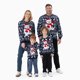 thumbnail image 1 of Camisetas navideñas familiares a juego con mangas largas y estampado gráfico grande de muñeco de nieve caprichoso, 1 of 5