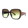 thumbnail image 2 of Womens Glitter Side Trim Oversize Luxe Butterfly Plastic Sunglasses Black Peach Yellow, 2 of 4