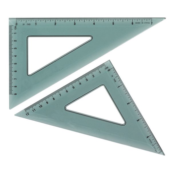 Westcott KT90 Beveled Edge Triangle Ruler, 6 " and 8", Plastic, Acrylic, Metric/Imperial