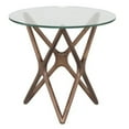 thumbnail image 5 of Star End Table with glass top with a star-shaped wood base, 5 of 5