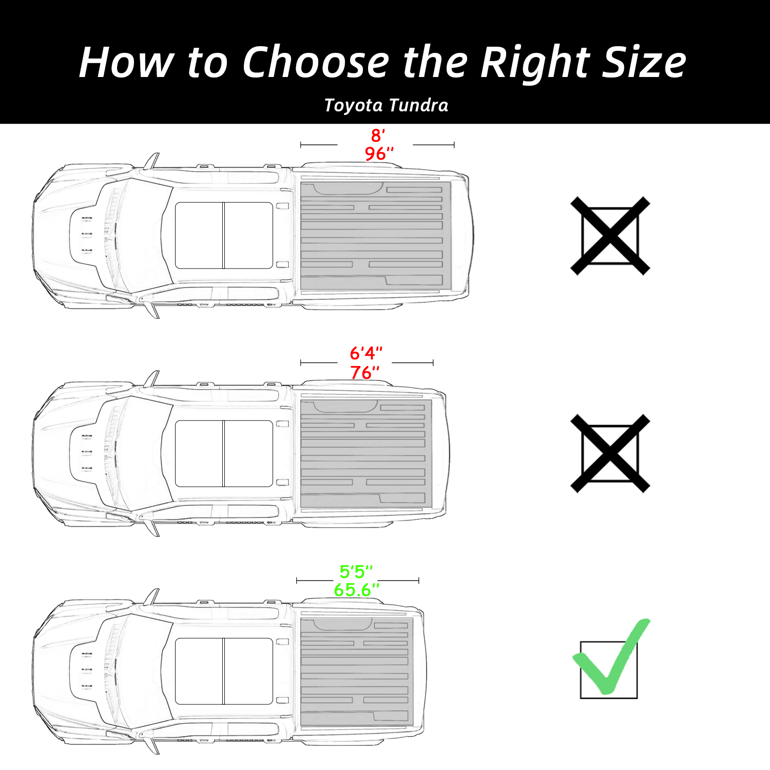 Retractable Hard Tonneau Cover Fits 2014-2025 Toyota Tundra 5'6" (66.7”) Truck Bed Matte Black Aluminum Low Profile Waterproof Off Road (Retractable, Matte Black, Manual Retract)