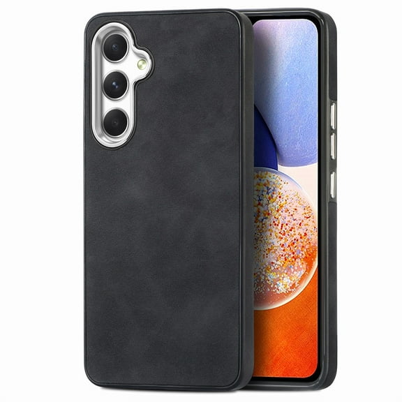 Dteck for Samsung Galaxy A54 5G Case, Slim Skin-Friendly PU Leather with Anti-Scratch Microfiber Lining Protective Back Cover,Black