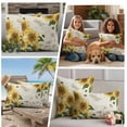 thumbnail image 6 of 2 Pack Outdoor Waterproof Throw Pillow Covers,Watercolor Sunflower Bee Dragonfly Decorative Square Patio Pillowcases for Chair Couch Sofa 16x16in, 6 of 9