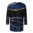 thumbnail image 5 of IROINNID Polyester Long Sleeve T Shirt for Women Leisure Printed T-shirt Blouse Round Neck Tops,Dark Blue, 5 of 5