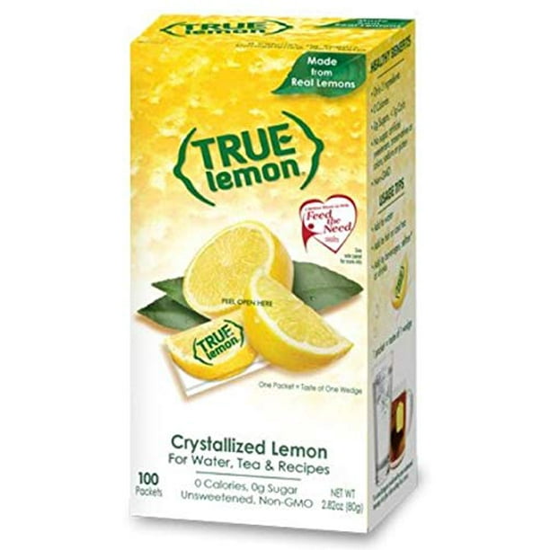 TRUE LEMON Water Enhancer, Bulk Dispenser Pack (100 Packets) Zero