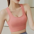thumbnail image 3 of T-Shirt Bra Women Breasted Back Running Bralettes Yoga High Strength Shock-Proof Backless Bra Sports Underwear V-Neck Lace Bra Feature Hook and Eye Closure Bralette Bra Style Y-551 , Pink-a XL, 3 of 7