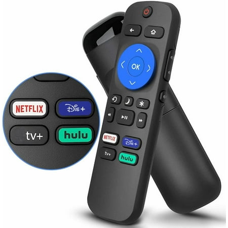 Universal Replacement ROKU TV Remote Fit for All Roku TV TCL/JVC/RCA/Philips/Magnavox/Haier/Sanyo/LG Roku TV with Apple TV+, Disney+, Netflix, Hulu Buttons Not for Roku Stick, Roku Box