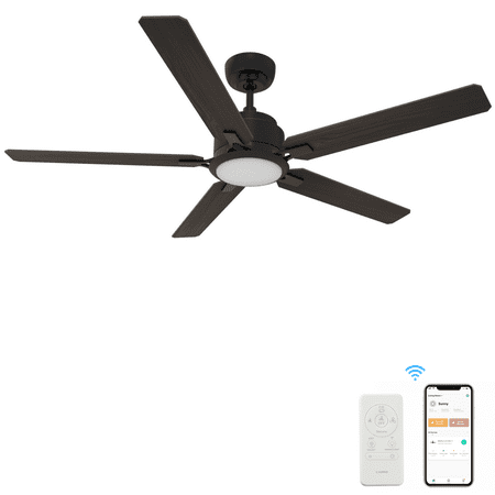 

Smaair 52 Smart Ceiling Fan with Dimmable LED Light Remote 10 Speed Quiet DC Motor Reversible