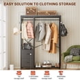 thumbnail image 5 of GIKPAL Clothes Racks, 72.8'' Heavy Duty Garment Rack for Clothing Storage with Shelves Closet Shelves with 2 Drawers, 4 Hooks, 2 Hanging Rods Freestanding Closet Organizer, Black, 5 of 8
