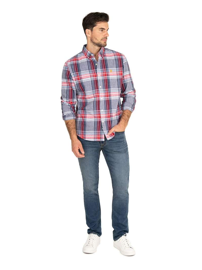 U.S. Polo Assn. Men's Slim Straight Knit Denim Jeans, Stretch