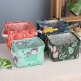 thumbnail image 2 of LCXmlly Desktop Storage Basket Folding Cartoon Print Storage Box Deep Fabric Makeup Basket with Handle, 2 of 6