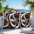 thumbnail image 4 of Modern Seamless Stitching Outdoor Pillow Covers Pack of 2 Black Red Geometric Waterproof Throw Pillow Covers Decorative Cushion Cases for Patio Garden Tent Balcony Couch 20x20 inch, 4 of 8