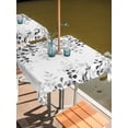 thumbnail image 2 of Outdoor Tablecloth with Umbrella Hole for Patio/Picnic/Party/Camping, Grey Waterproof Table Cloth Square Cover Washable, Eucalyptus Leaves (60"x 60"), 2 of 8