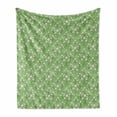 thumbnail image 1 of Floral Soft Flannel Fleece Blanket, Pastel Swirly Flower Branches Curly Blossoming Tree Bouquets Bridal Motif, Cozy Plush for Indoor and Outdoor Use, 50" x 60", Baby Pink Fern Green, by Ambesonne, 1 of 6