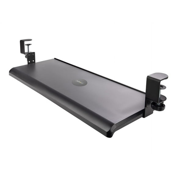 StarTech.com Under-Desk Keyboard Tray, Clamp-on Keyboard Holder, Supports up to 12kg (26.5lb), Sliding Keyboard and Mouse Drawer with C-Clamps, Height Adjustable Keyboard Tray - Black - Ergonomic Keyboard Tray (KEYBOARD-TRAY-CLAMP1) - Keyboard tray - under-desk mountable - black